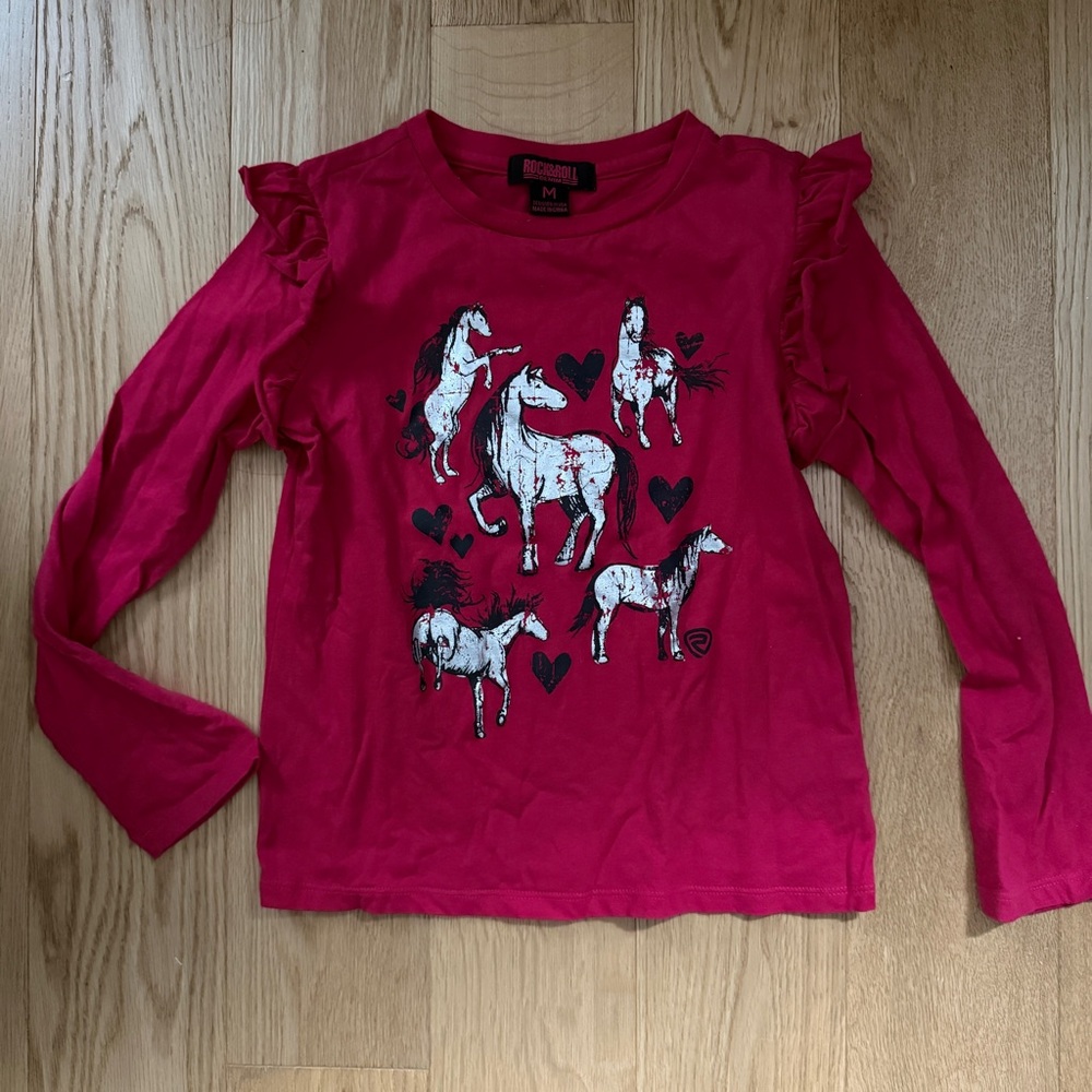 Kids' Horse Print Long Sleeve Tee
